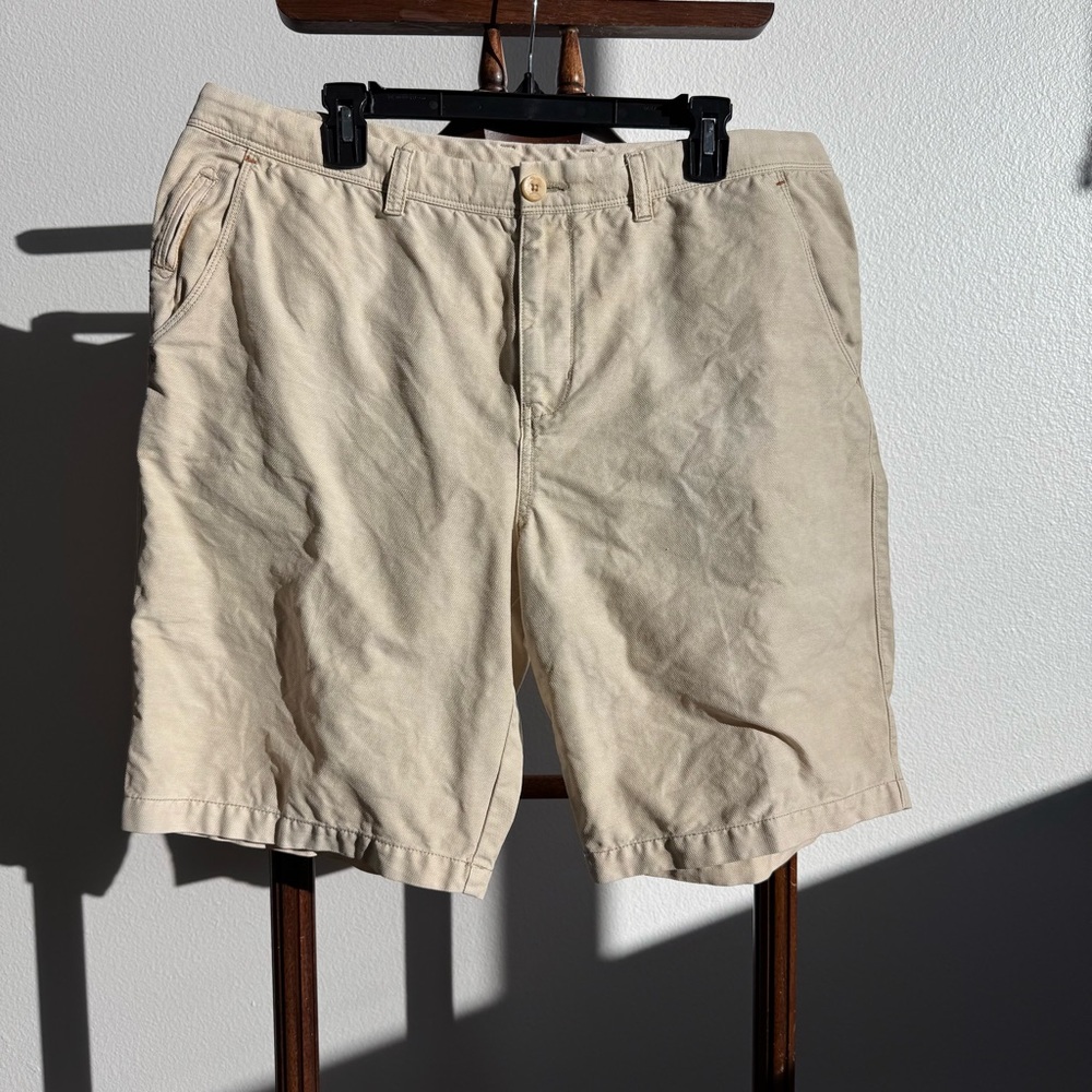 Tommy Bahama Men’s Linen Cotton Chino Shorts Beige Size 38 Resort Casual Coastal